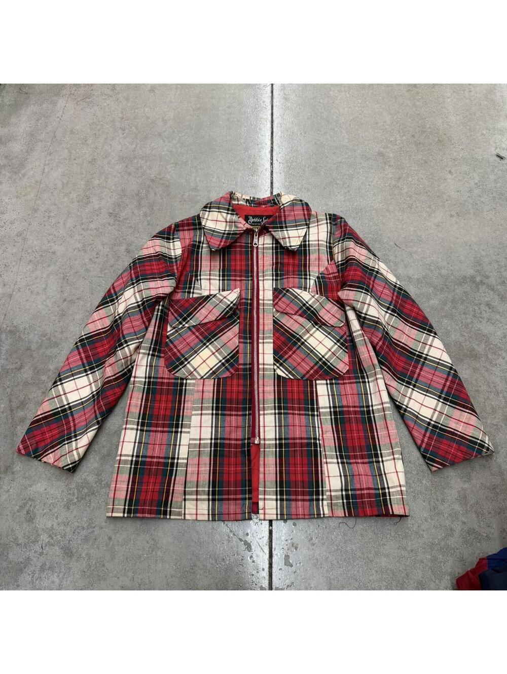 vintage debbie leigh flannel made in japan plaid bomber jacket size 12 WOMENS